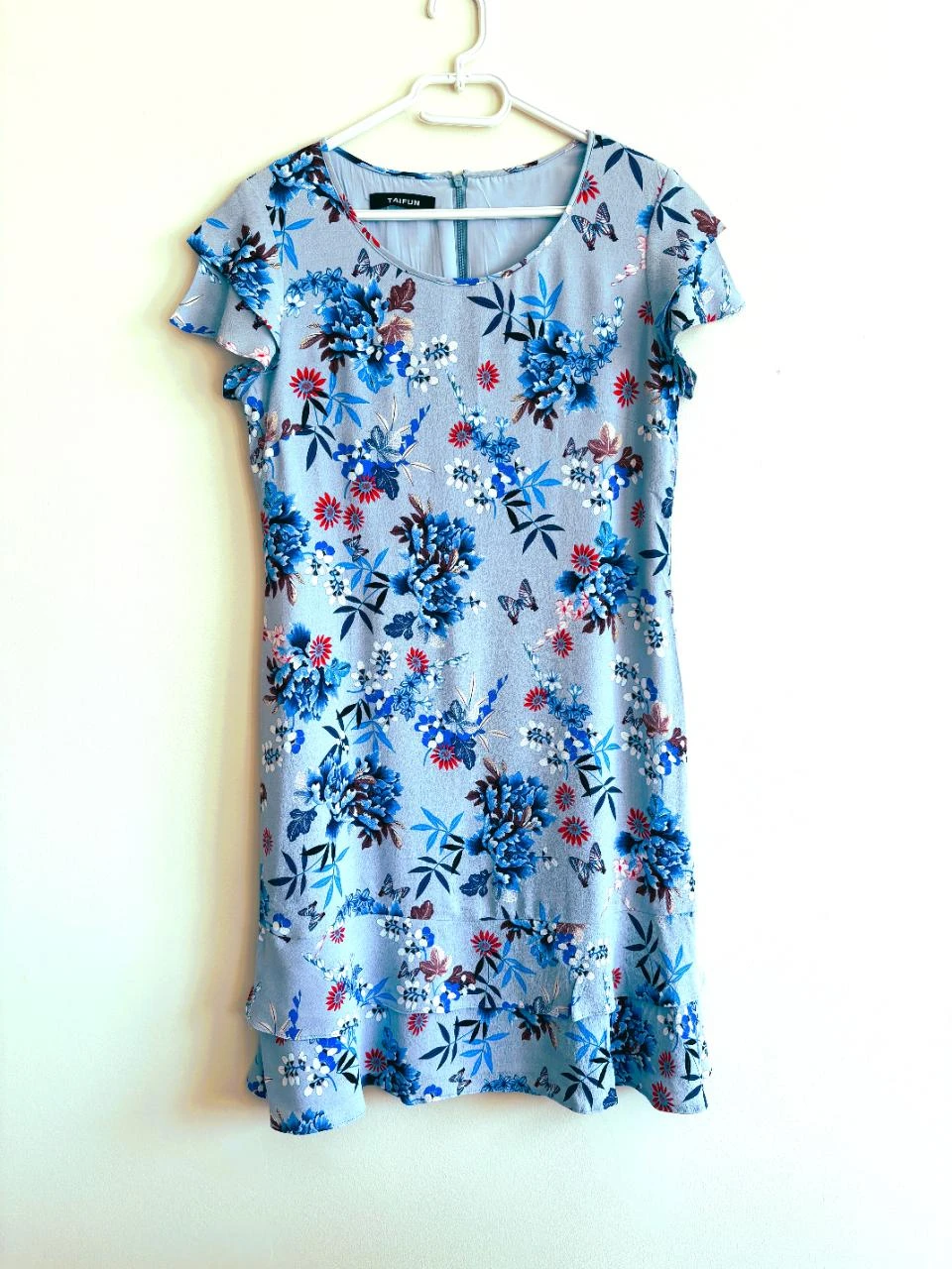 🌸 Vestido floral Taifun – plissado – duplo com babados – serve 38/40 – photo 7